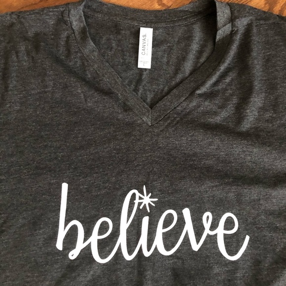 Canvas Bella Canvas “believe” V-Neck Tee - FINAL SALE - Picture 2 of 2